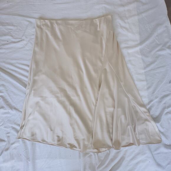 NWT Express High Rise Waisted Satin Maxi Slip Skirt Women Size XL Elastic Waist - Picture 2 of 12